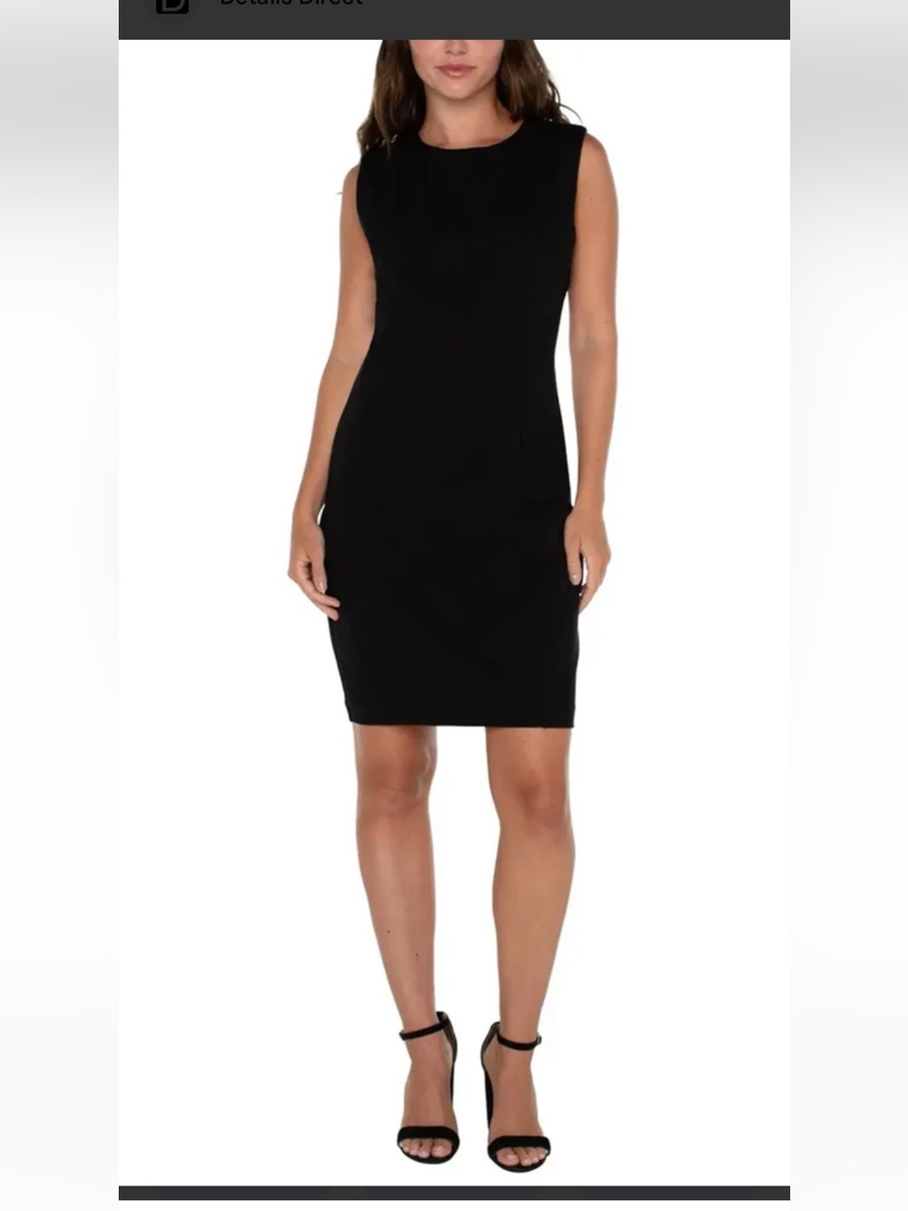 Liverpool Black Ponte Knit Sleeveless Sheath Dress NWT Size 10